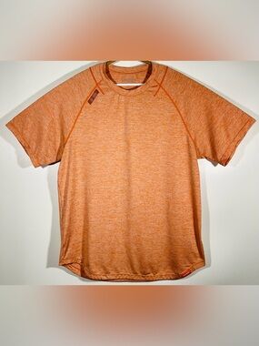 Legends Enzo Performance Tee Shirt Men XL Orange Heather Curved Hem Athletic Gym
